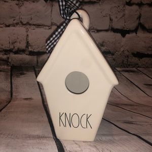 NWT Rae Dunn “Knock” slant roof Birdhouse